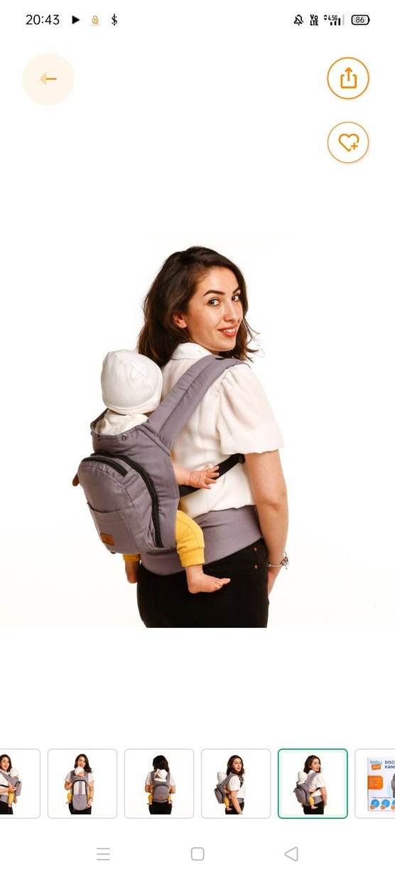 Gri Bebek Taşıyıcı Kanguru - Görsel 4