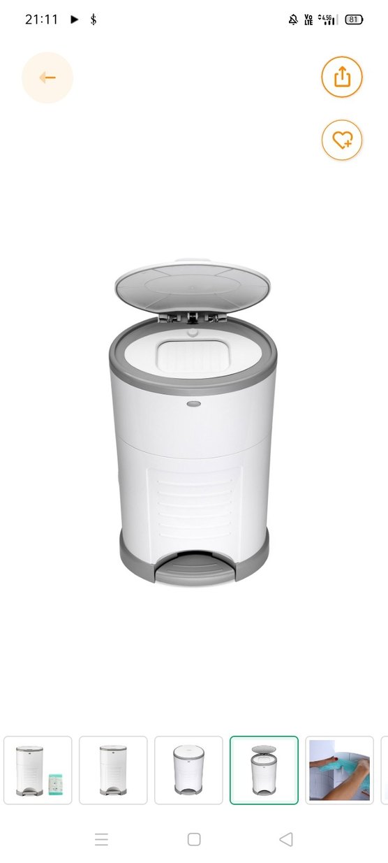 Korbell Koku Sızdırmayan Bebek Bez Çöp Kovası (yalnızca kova) - Görsel 2