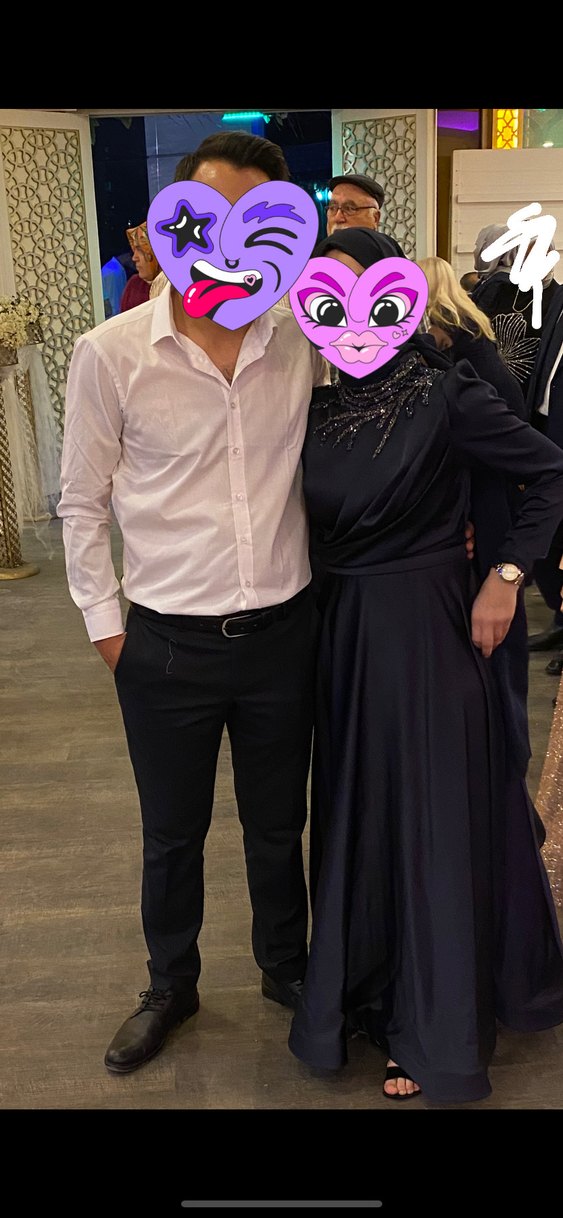 Drapeli lacivert Uzun Kollu Gotik Abiye Elbise - Görsel 3