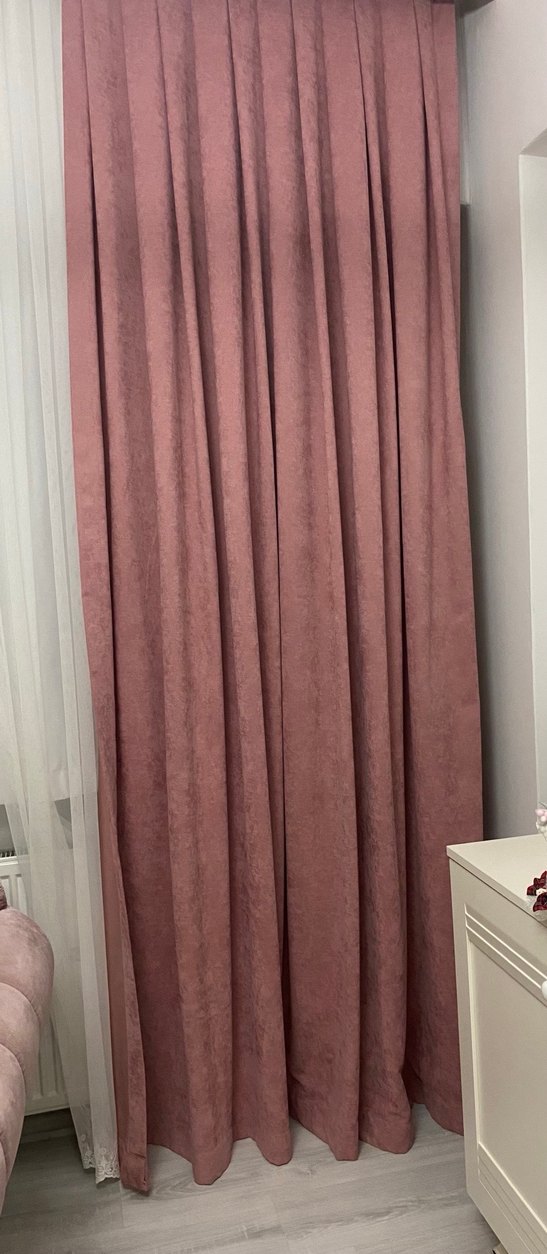 Modern Klasik Pembe fon Perde - Görsel 2