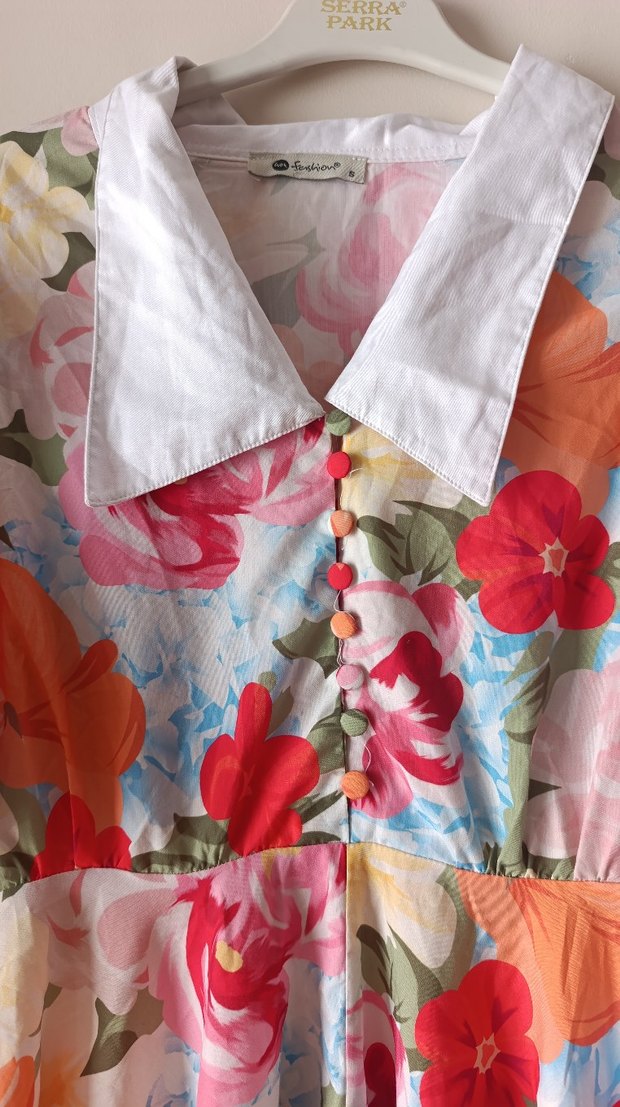 Çiçek Desenli Uzun elbise - Görsel 5