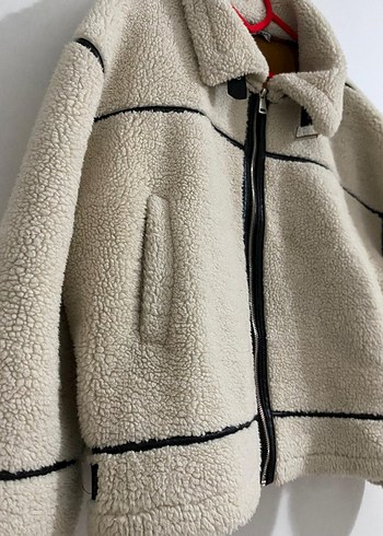 Peluş Detaylı Kadın Midi Ceket - Görsel 4