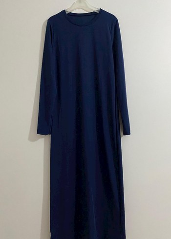 Lacivert Penye Elbise - Görsel 3