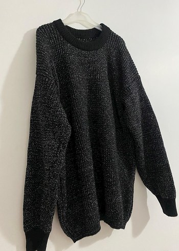 Siyah simli triko Kazak - Görsel 2