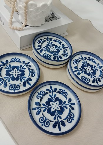 Mavi Seramik Dekoratif Tabak Seti - Görsel 2