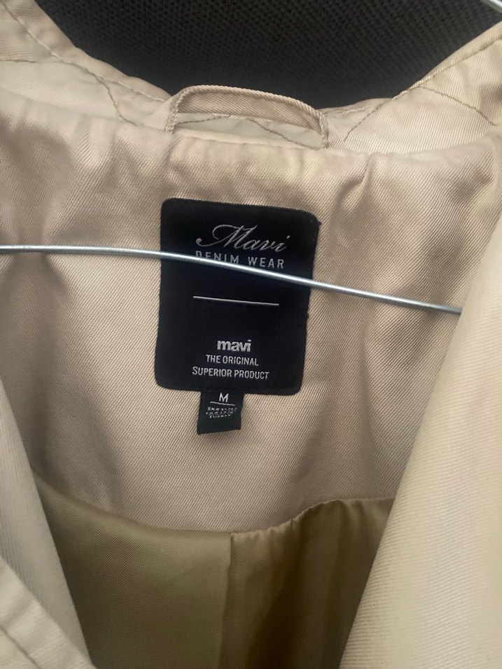 Bej Midi Trençkot, Kemerli, Regular Fit - Görsel 4