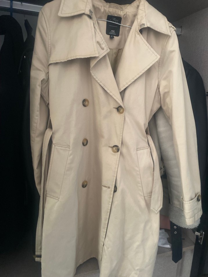 Bej Midi Trençkot, Kemerli, Regular Fit - Görsel 3