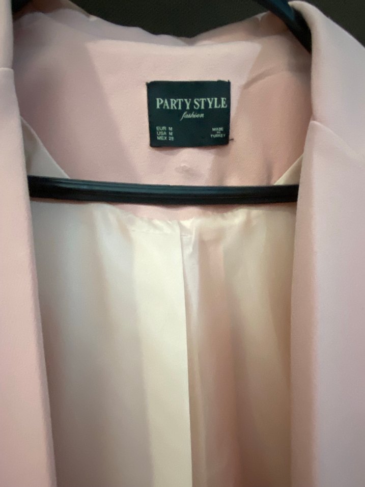 Pembe Uzun Kesim Kadın Blazer Ceket - Görsel 4