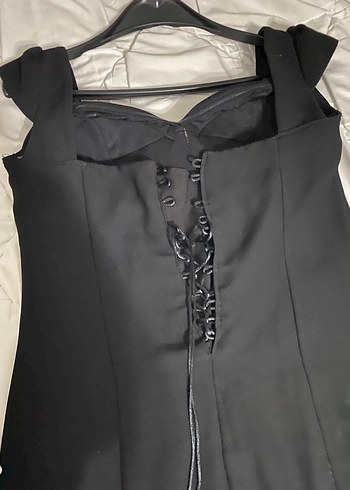 Siyah Straplez Uzun Abiye Elbise - Görsel 2