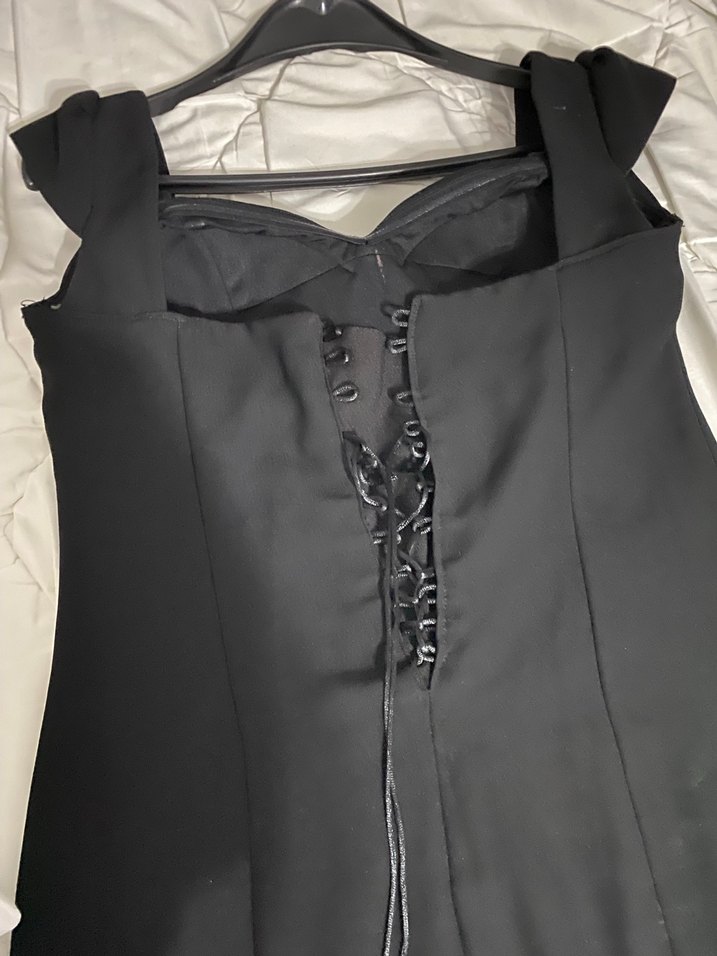 Siyah Straplez Uzun Abiye Elbise - Görsel 2