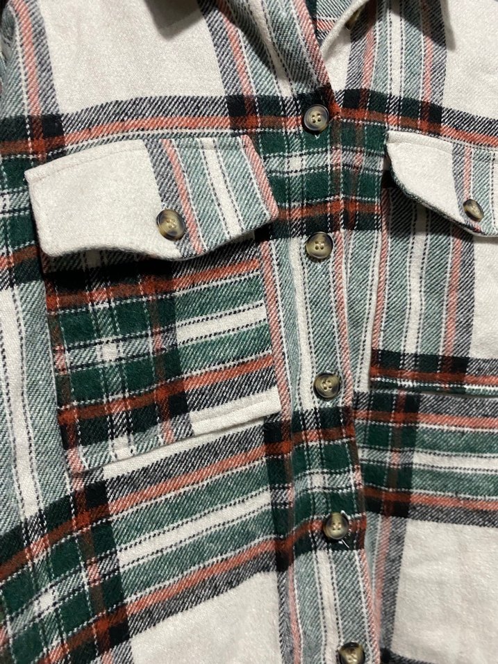 Düğmeli Ekose Desenli Salaş Kadın Gömlek - Görsel 2