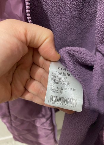 Kız Çocuk Mor Kapitone Mont Fermuarlı - Görsel 5