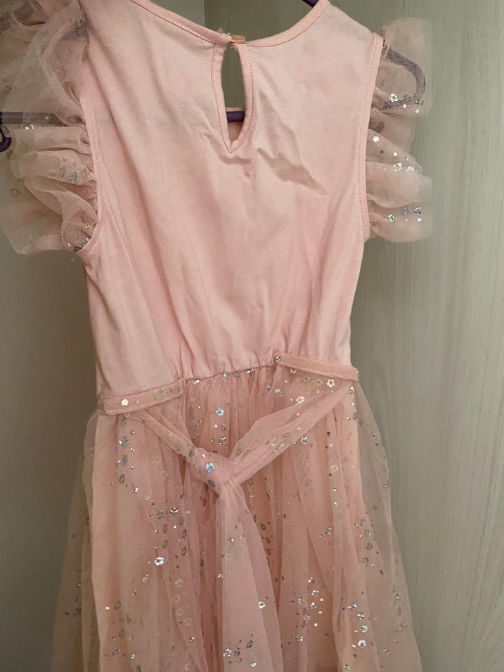 Pembe Parlak Kız Çocuk Elbisesi - Görsel 2