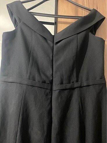 Kayık yaka yırtmaç detaylı uzun abiye - Görsel 3