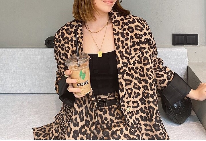 Yeni sezon leopar blazer ceket