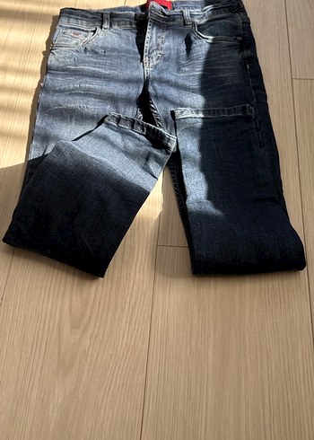Diğer Düz Kesim Lacivert Midi Kot Pantolon