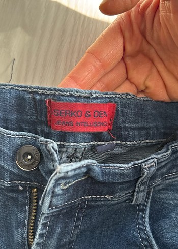 8 Yaş Beden Düz Kesim Lacivert Midi Kot Pantolon
