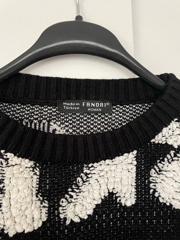 Renkli Baskılı Oversize Kadın Kazak - Görsel 4