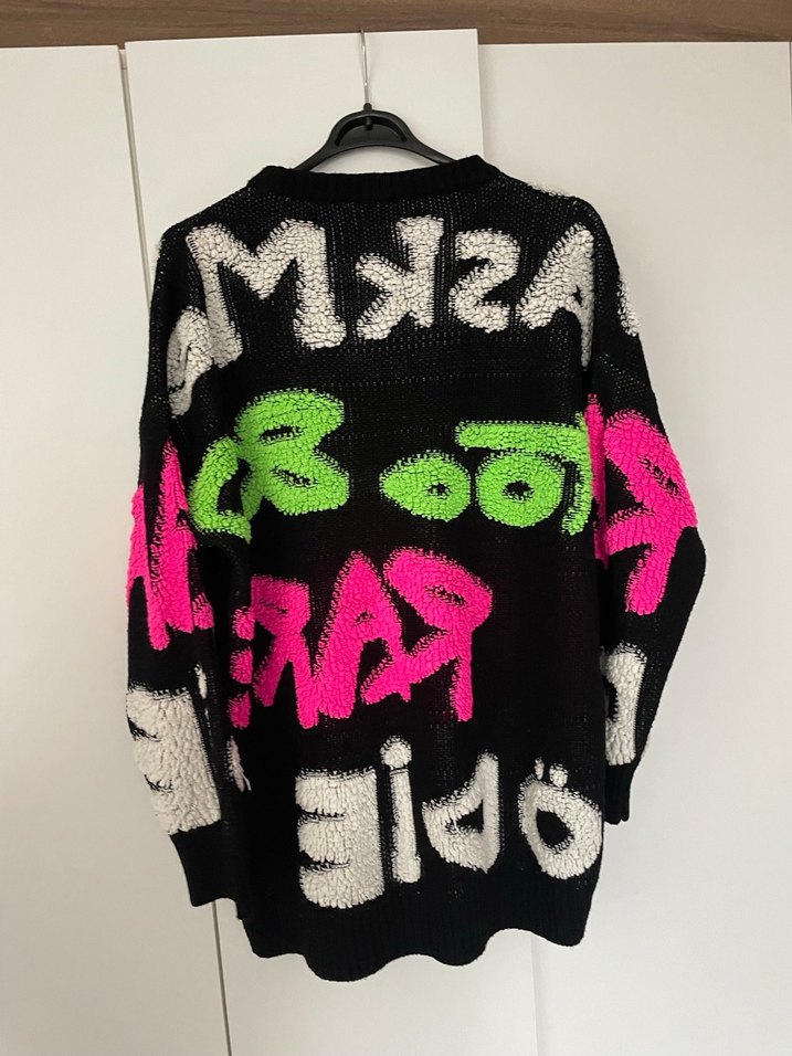 Renkli Baskılı Oversize Kadın Kazak - Görsel 3