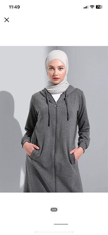 KAPŞONLU FERMUARLI UZUN SWEATSHIRT