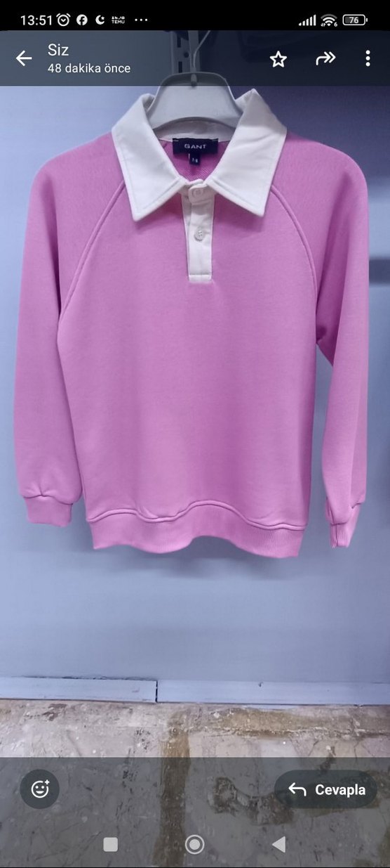 Sarı Düğmeli kız çocuk sweatshirt - Görsel 2