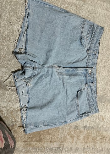 l Beden Gri Mini Kadın Denim Şort