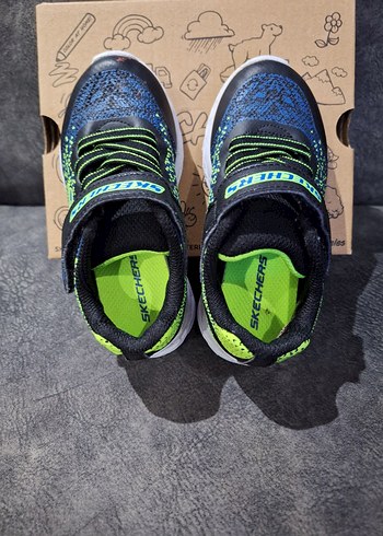 24 Beden Skechers Erkek Çocuk Renkli Cırtlı Spor Ayakkabı
