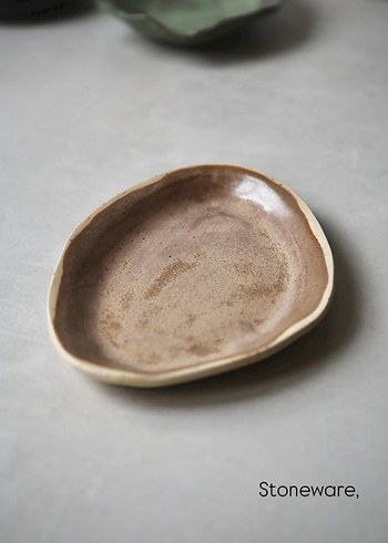 Bej Bohem Tarzda Oval Tabak - Görsel 2