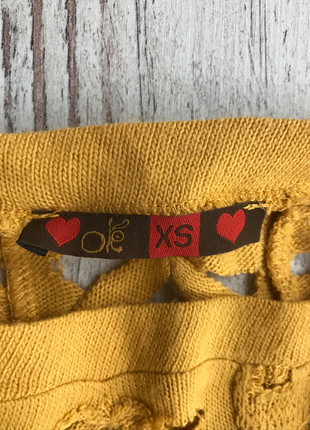 xs Beden altın Renk Koton delikli hardal rengi kazak