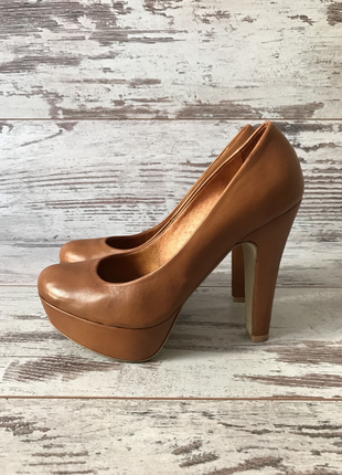 38 Beden kahverengi Renk Shoes & More kahverengi deri topuklu ayakkabı
