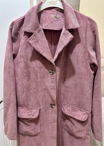 Kadife Uzun Kadın Kaban - Görsel 3