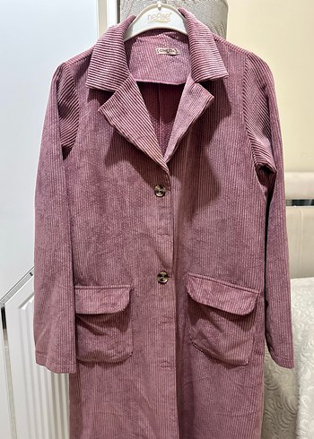 Kadife Uzun Kadın Kaban - Görsel 2