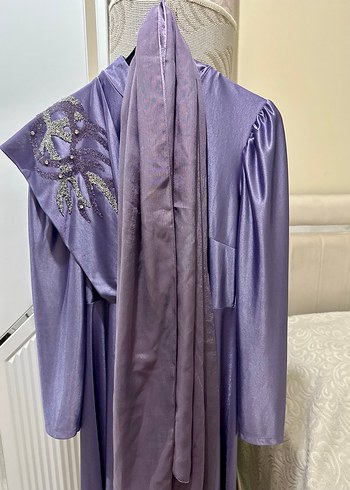 Parlak Mor Uzun Abiye Elbise - Görsel 6