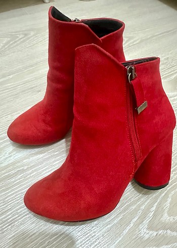 Kırmızı Süet  Kadın Bot - Görsel 4
