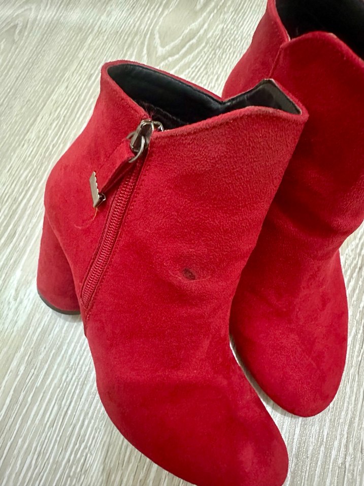 Kırmızı Süet  Kadın Bot - Görsel 3