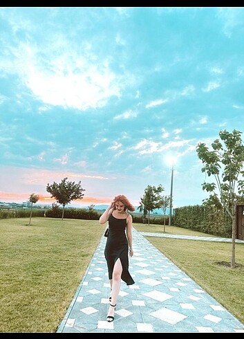 xs Beden Siyah saten elbise