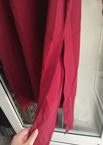 38 Beden bordo Renk Bordo Uzun Kollu Kadın Elbise