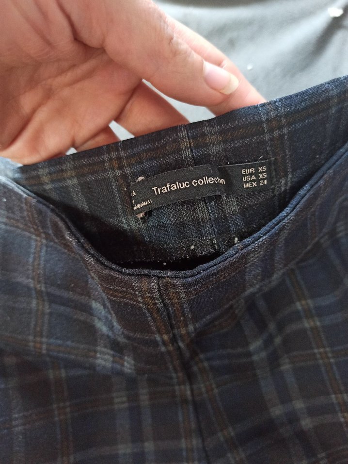 Gri Kareli yanları şerit tayt Pantolon - Görsel 4