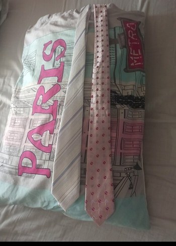 mavi gri çizgili çocuk Kravat - Görsel 2