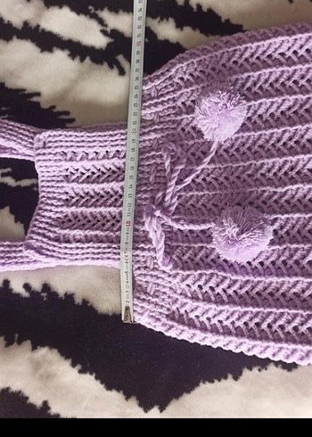 Kız Çocuk Mor Örgü Bohem Yelek - Görsel 3