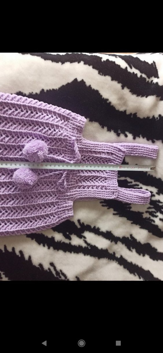 Kız Çocuk Mor Örgü Bohem Yelek - Görsel 4