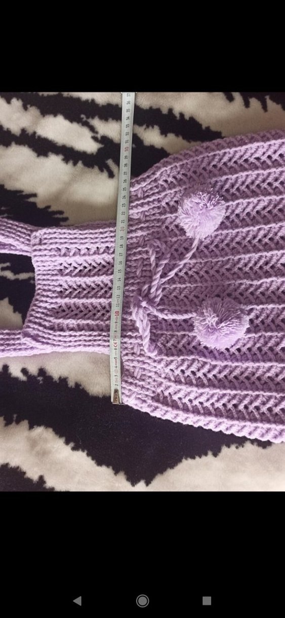 Kız Çocuk Mor Örgü Bohem Yelek - Görsel 3