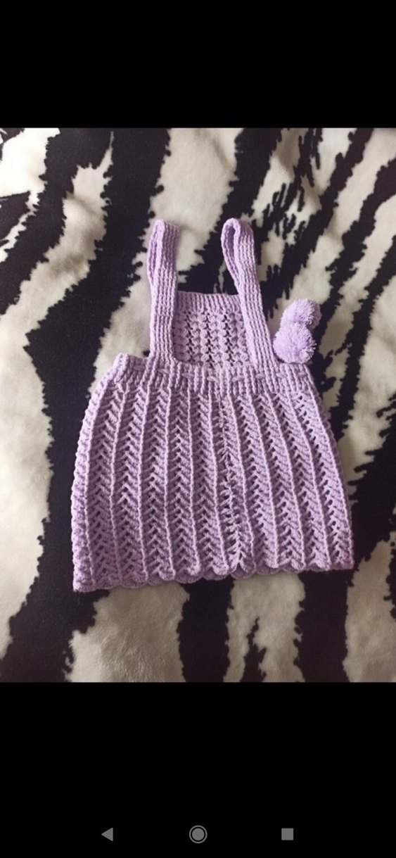 Kız Çocuk Mor Örgü Bohem Yelek - Görsel 2
