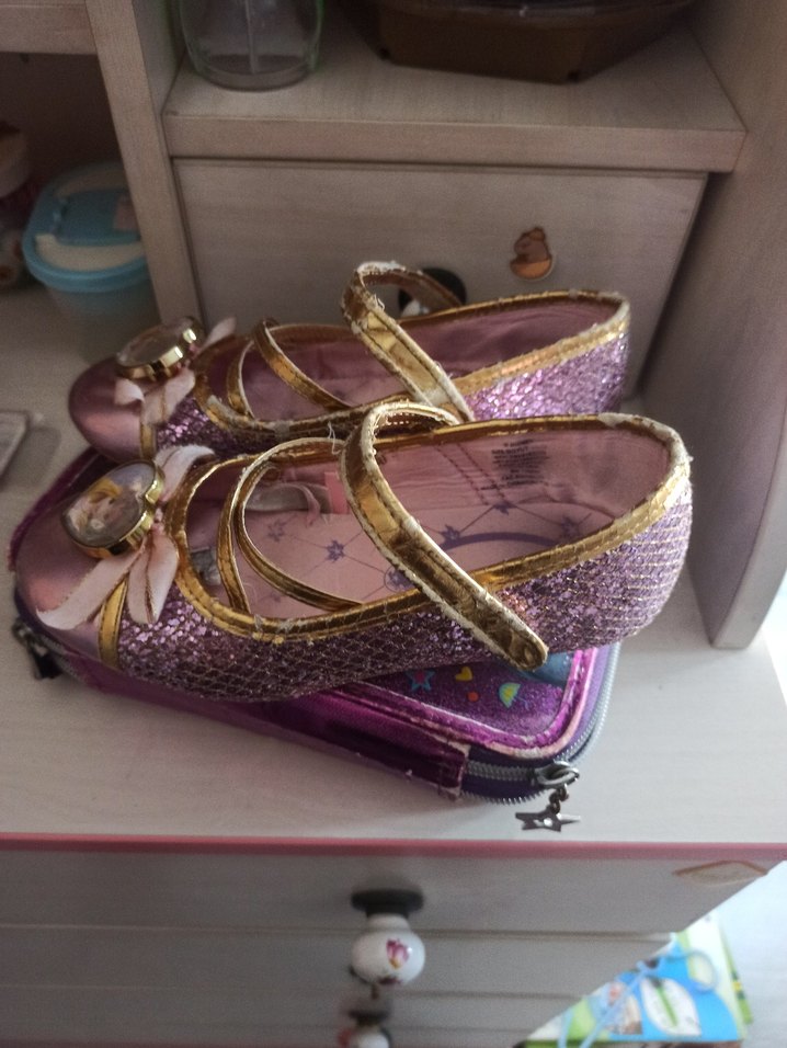 lila Pembe Rapunzel Tokalı Babet Ayakkabı - Görsel 3