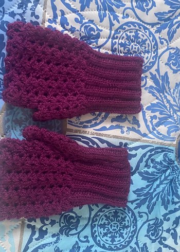 Mor Örgü Bohem Kadın Eldiveni - Görsel 3