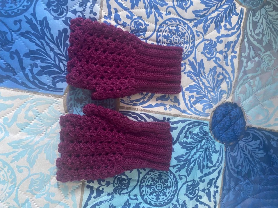 Mor Örgü Bohem Kadın Eldiveni - Görsel 3