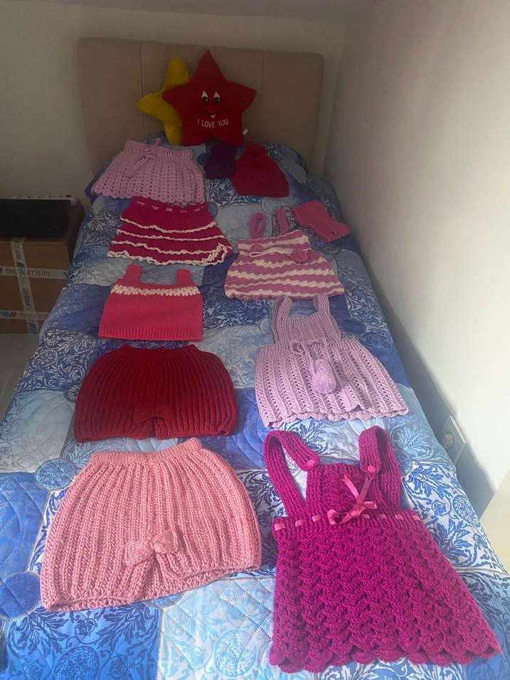 Mor Örgü Bohem Kadın Eldiveni - Görsel 5