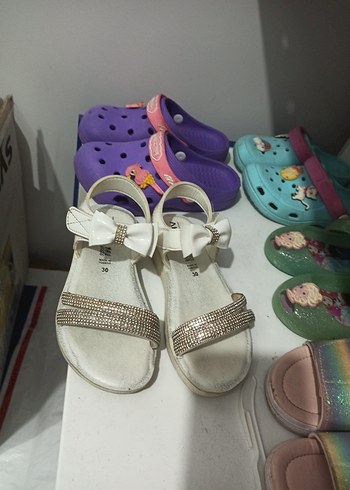 Kız Çocuk Beyaz Fiyonklu Sandalet - Görsel 6