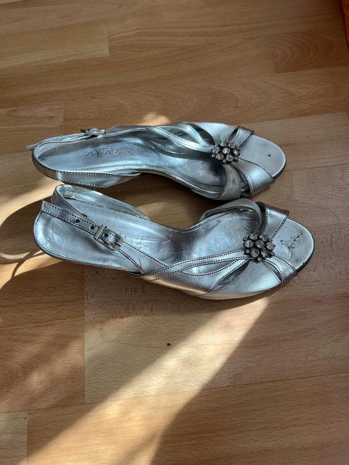 Gri Kemerli Kadın Abiye Ayakkabı - Görsel 2