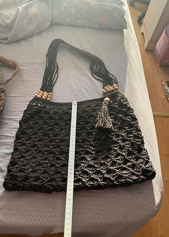 Boncuk Detaylı kahverengi kağıt ip - Görsel 4